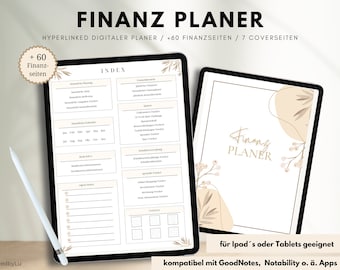 digital financial planner, financial planner, budget planner, household planner, Goodnotes planner finances