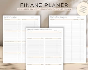 Digital Budget Planner German, Budget Planner to Print, Household Book, Monthly Budget, Financial Planner, Instant Download PDF