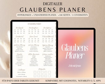 Digital faith diary, faith planner, prayer diary, Bible study planner, sermon notebook, journal for GoodNotes, instant download