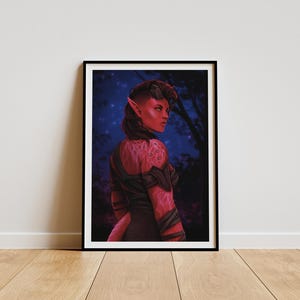 Karlach Print | Baldur’s Gate 3 Wall Art | BG3 Tiefling Barbarian Fan Art | Fantasy RPG Character Poster | Gamer Room Decor