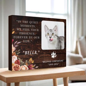 Personalized Cat Memorial Canvas with Photo, Pet Loss Gift for Cat Owners, Custom Cat Tribute, In Loving Memory Wall Art