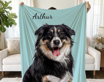 Personalized Pet Name Blanket,Custom Pet Photo Blanket,Custom Dog Blanket Gift,Pet Blanket with Picture,Custom Pet Blanket using Pet Photo,