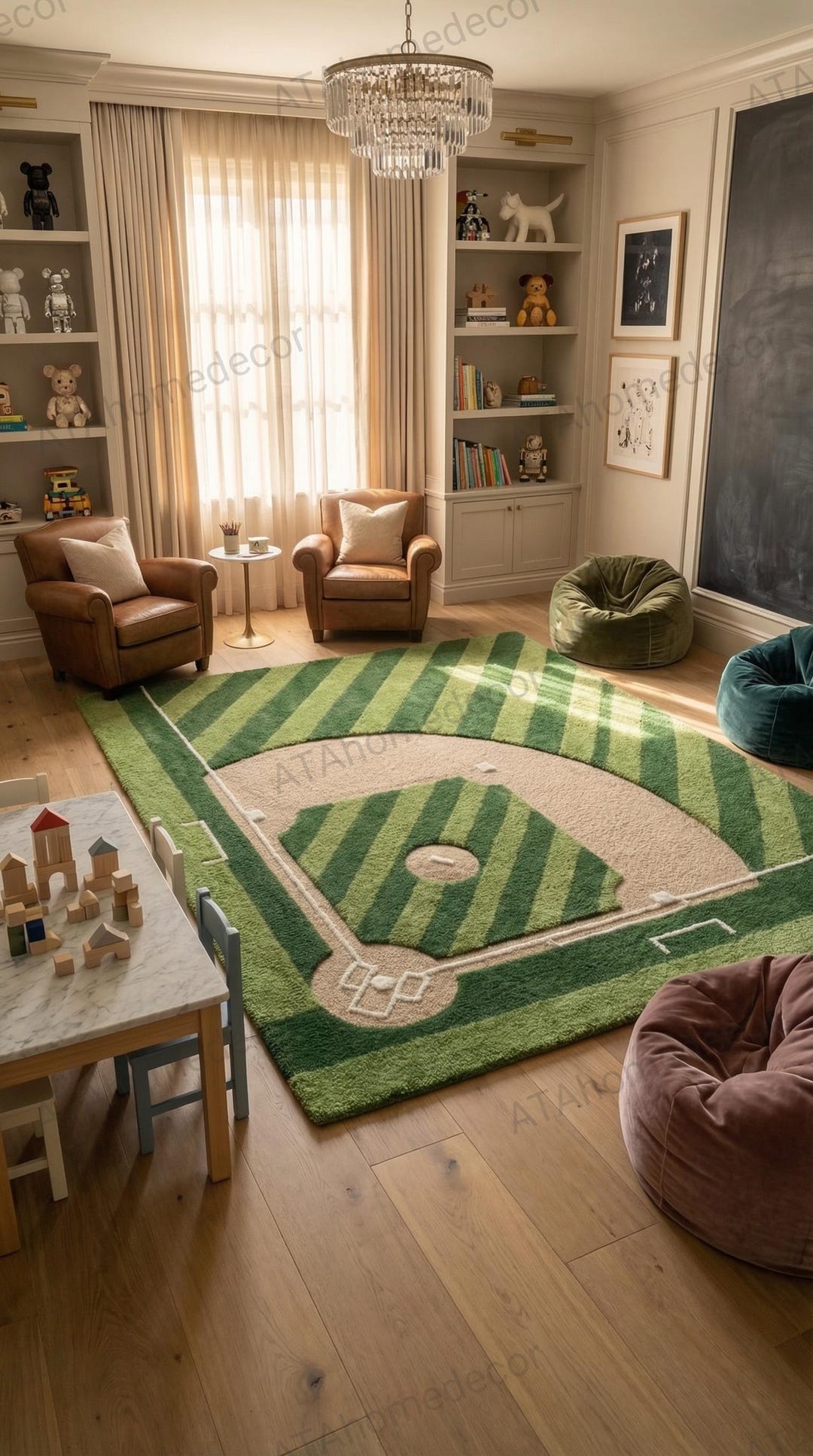 Homebase Rug Baseball Baseball Field Kids Rug, Sports Nursery Rug, Green Baseball Diamond Rug ...