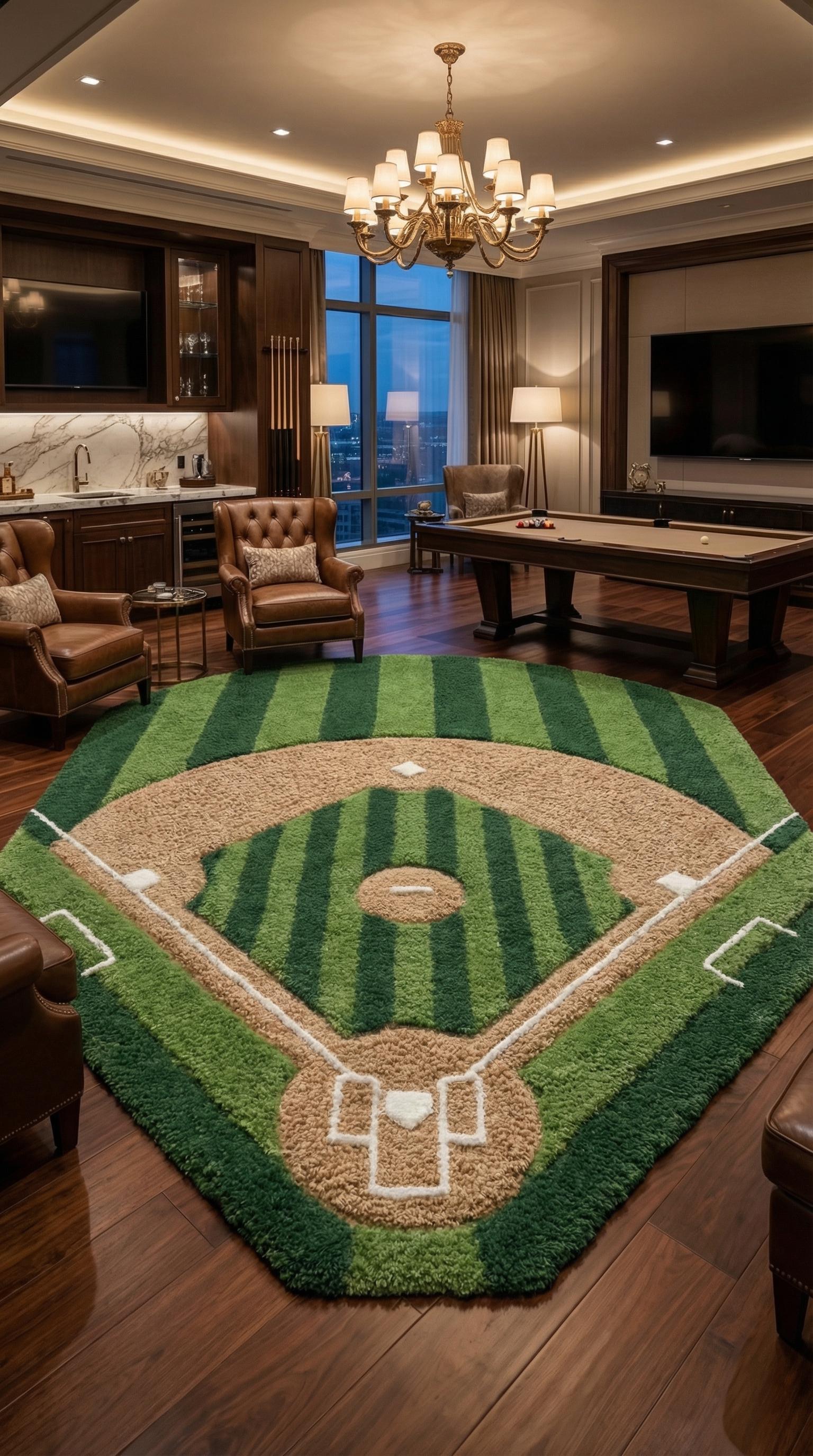 Homebase Rug Baseball Baseball Field Rug, Sports Theme Kids Room Rug, Baseball Diamond Carpet ...