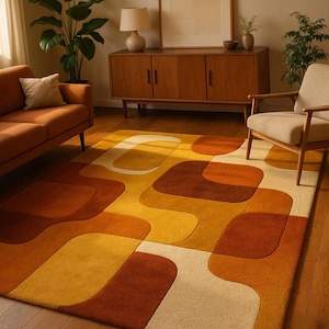 Mid century rug - Etsy 日本