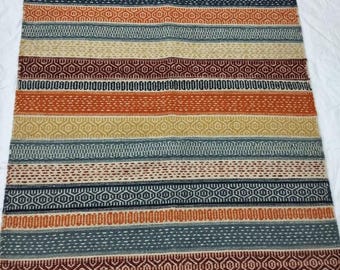 Multicolor Handwoven Cotton Durrie Rug | Boho Striped Kilim Area Rug with Tassels | Reversible Wool Cotton Flatweave Rug for Living Room Rug