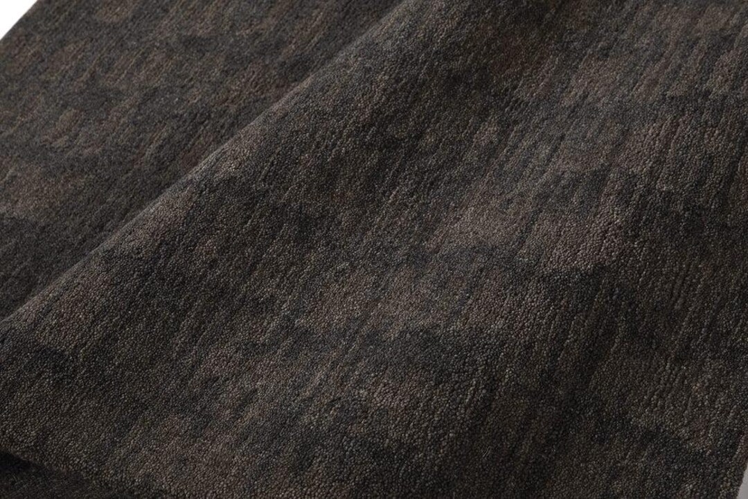 Deep Brown Rug Modern Hand Tufted Dark Brown Wool Rug, Minimal Textured Area Rug ...