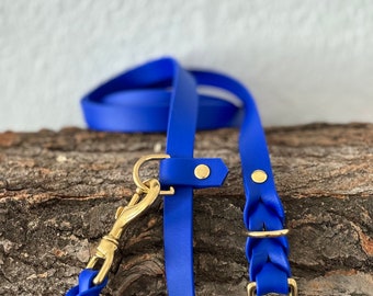 MAVI | geflochtene stufenlos verstellbare Biothane Leine für Hunde | 19 mm | handsfree leash | verschiedene Längen | Wunschfarben | vegan