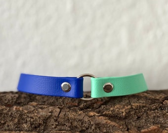 ROSIE | zweifarbiges verstellbares Biothane Halsband mit Schnalle für Hunde | Wunschfarbe | individualisierbar | vegan