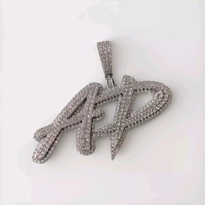 Colgante de moissanita personalizado "NOMBRE" / Collar con dije de hip hop para hombre de 1 ctw / Colgante de moissanita real / Regalo de joyería de cumpleaños único