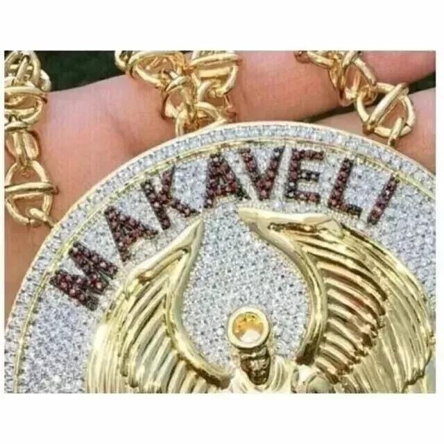 Makaveli 超BIGネックレス 5ct Round Cut Moissanite Men's MAKAVELI Custom Pendant 14K