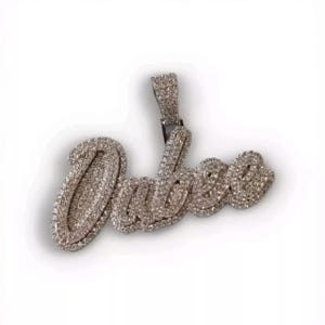 Colgante "NOMBRE" personalizado de 3 ct para hombre / Collar de moissanita real / Regalo de joyería de hip hop / Ideal para cumpleaños y celebraciones