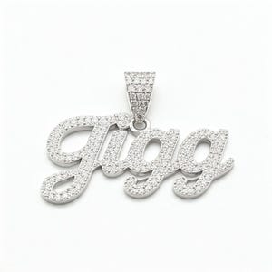 Colgante de moissanita real/Colgante de "NOMBRE" personalizable para hombre de 3 ct/Amuleto personalizado/Colgante de hip hop/Colgante de moissanita/Regalo de cumpleaños