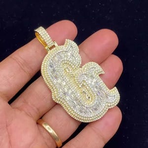Real Moissanite Pendant| 2.00 ctw Men&#39;s Customisable &quot;Letter Pendant&quot;| Custom Charm| Hip Hop Pendant | Moissanite Pendant| Birthday Gift