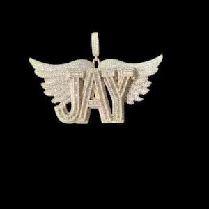 Real Moissanite 4.0 Ct Round Cut Custom Name Pendant 14K Yellow Gold Plated Birthday Gifts No Chain