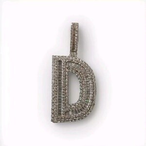 Colgante de letra de moissanita personalizado / Collar con dije de hip hop para hombre de 1 ctw / Colgante de moissanita real / Regalo de joyería de cumpleaños único