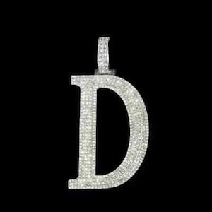 Colgante personalizado con letra D de moissanita auténtica de corte redondo de 2,0 ct para hombre, plata de ley 925, regalo de cumpleaños ideal, sin cadena