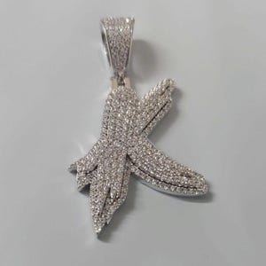 Colgante de moissanita real/Colgante de "LETRAS" personalizable para hombre de 1 ctw/Colgante personalizado/Colgante de hip hop/Colgante de moissanita/Regalo de cumpleaños