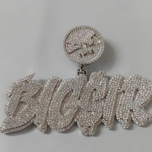 Colgante de plata con nombre personalizado y moissanita auténtica de 4 quilates: regalo de lujo con piedra brillante, regalo de joyería de moissanita, collar personalizado