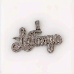 Colgante de moissanita real/Colgante de "NOMBRE" personalizable para hombre de 3 ct/Amuleto personalizado/Colgante de hip hop/Colgante de moissanita/Regalo de cumpleaños