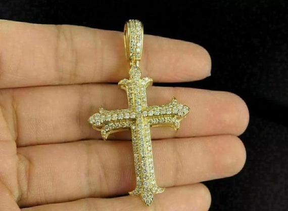 19日迄の限定価格 モアサナイト1.1ct クロスネックレス S925 46cm