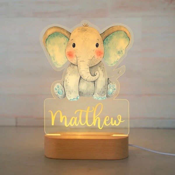 Personalized Children Animal Night Light Custom Name Acrylic Lamp For Baby Kids Bedroom Home Decoration  Birthday Gift