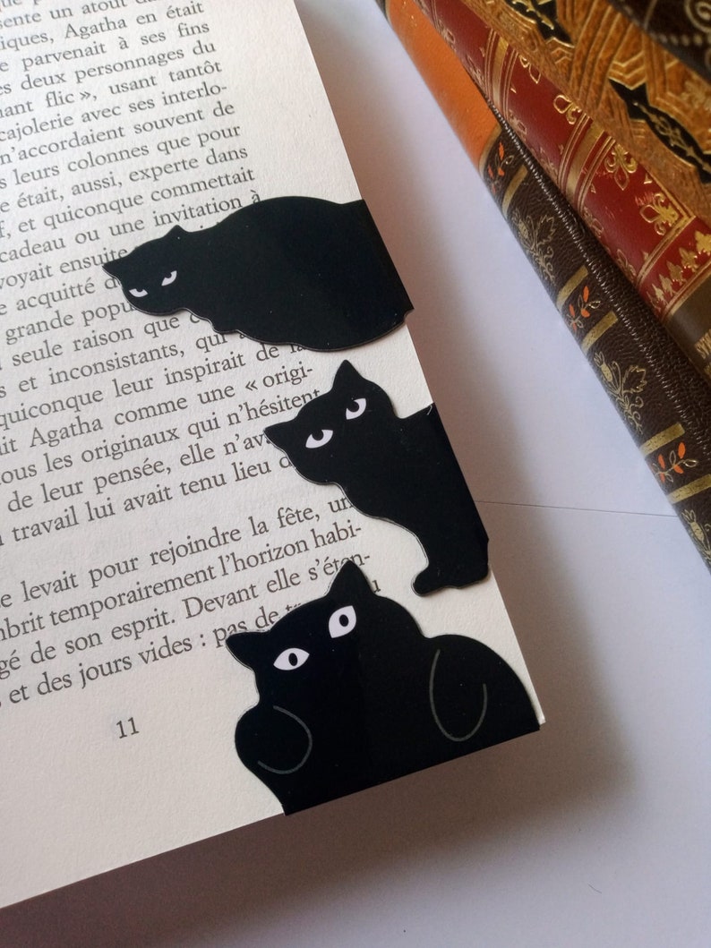 Magnetic black cat bookmarks Lot 2