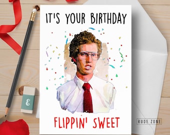 Funny Napoleon Dynamite Birthday Card: Flippin' Sweet, Personalized
