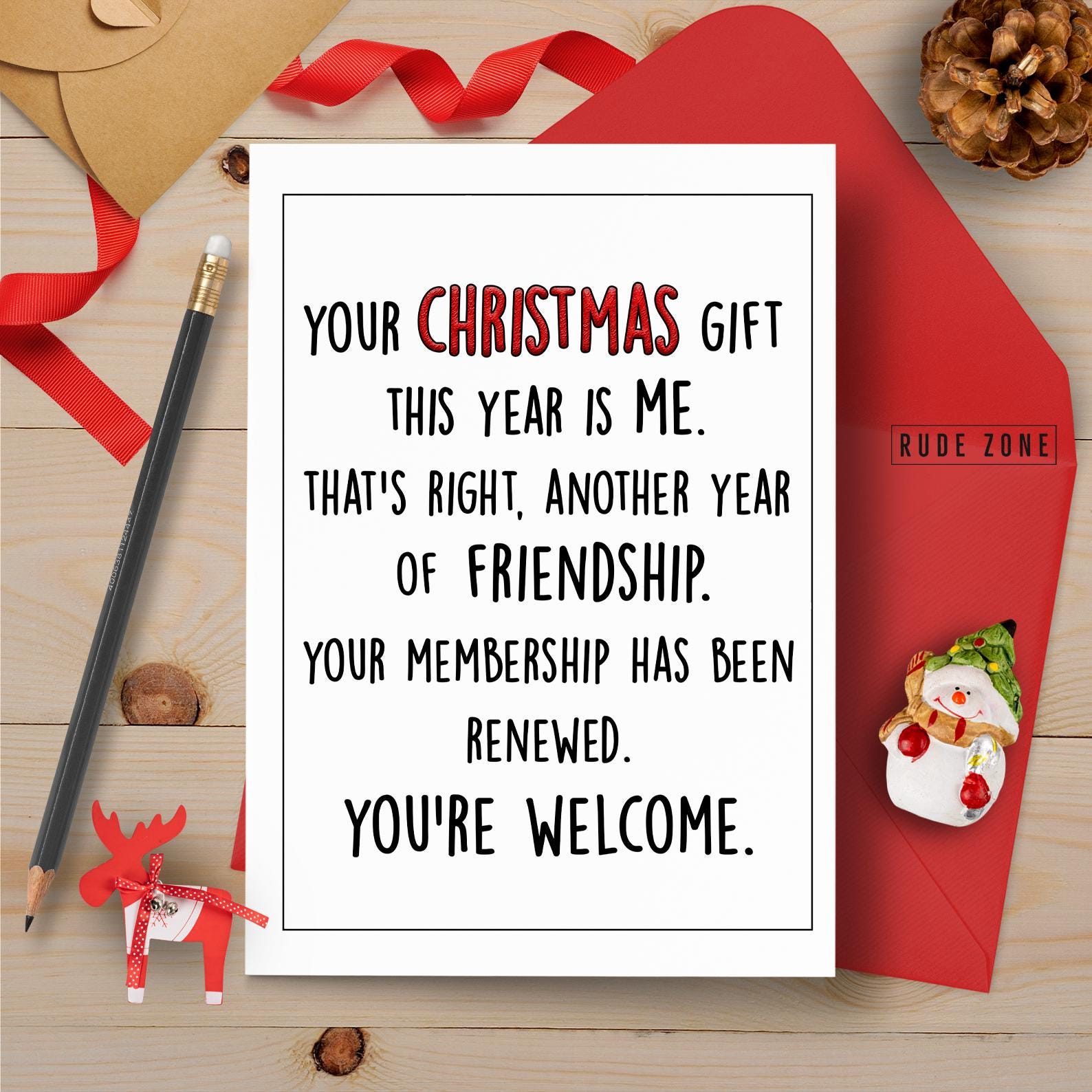 Punkcards - Rude Christmas Cards, Best Friend Christmas Card, Funny Christmas Cards, Funny Xmas Cards, Made In UK - Foto 3