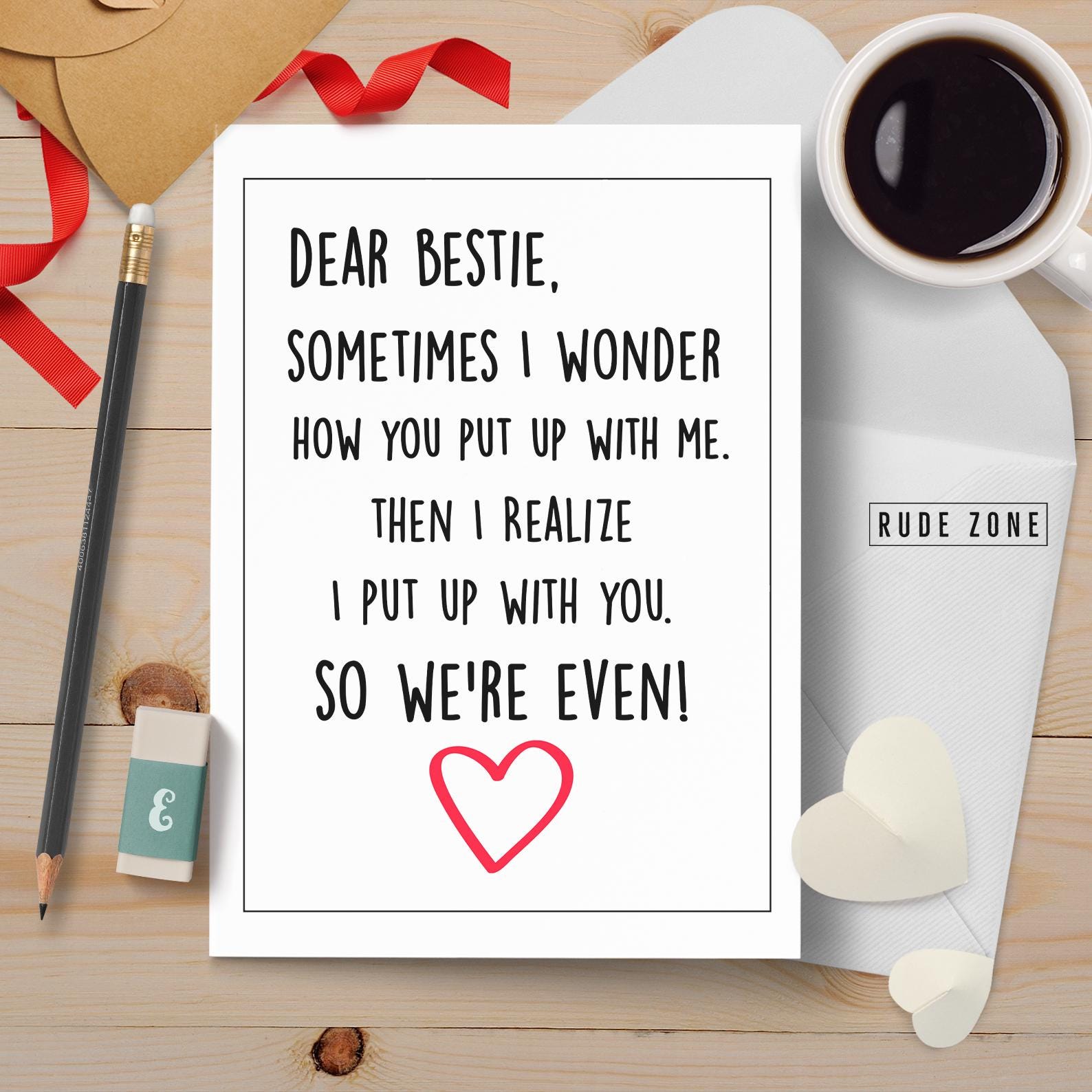 Funny Friendship Card | Dear Bestie Card - Etsy