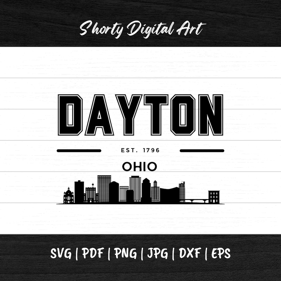 Dayton Ohio SVG Skyline Silhouette Vektor Svg Pdf Png Jpg - Etsy