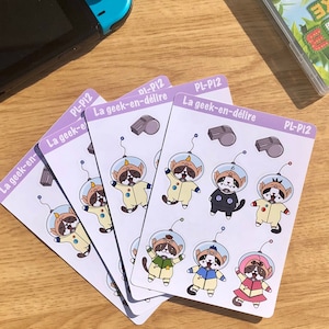 Planches de stickers personnages Pikmin, stickers Capitaine Olimar, stickers Pikmin