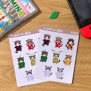 Planche de stickers monstres Pikmin, planche de stickers ennemis Pikmin, stickers Bulborbe