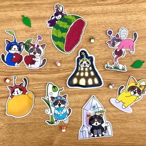Stickers Pikmin, Pikmin luisant, Pikmin rouge, Pikmin jaune, Pikmin bleu, Pikmin blanc, Pikmin rose, Pikmin violet, Pikmin noir