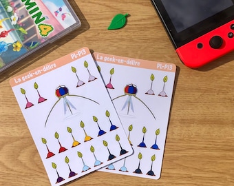 Foglio di adesivi per germogli Pikmin, foglio di adesivi per semi Pikmin, adesivi per cipolla Pikmin, adesivi Pikmin