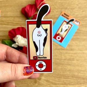 Magnet Meowtube, fesses de chat, magnet chat kawaii, musique, magnet geek, magnet kawaii, décoration frigo, magnet rigolo