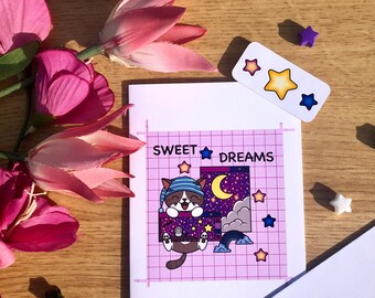 Blank card, card for any occasion, postcard, greeting card, purple card, card to fill, positive message card