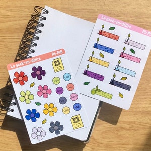 Planche de stickers Bujo Pikmin, stickers pour planificateur Pikmin, stickers Pikmin, stickers fleurs