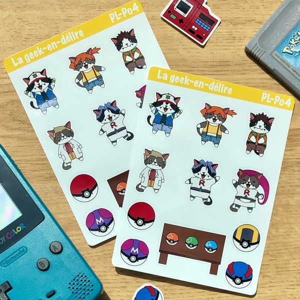 Planches de stickers Personnages Pokémon, stickers Sacha, stickers Ondine, stickers Pierre, stickers Team Rocket, stickers Pokémon