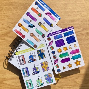 Planche de stickers Bujo Gardiens de la Galaxie, stickers pour Bujo Marvel, stickers espace