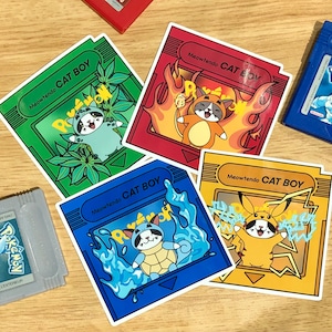 Stickers cartouche Game Boy Pokémon, stickers Pokémon, stickers Bulbizarre, stickers Pikachu, stickers rétro gaming, stickers Game Boy