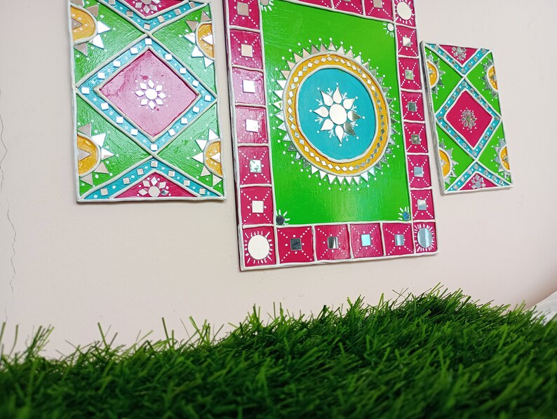 Vibrant Rectangular Lippan Art Set Elevate Your Home Decor Etsy