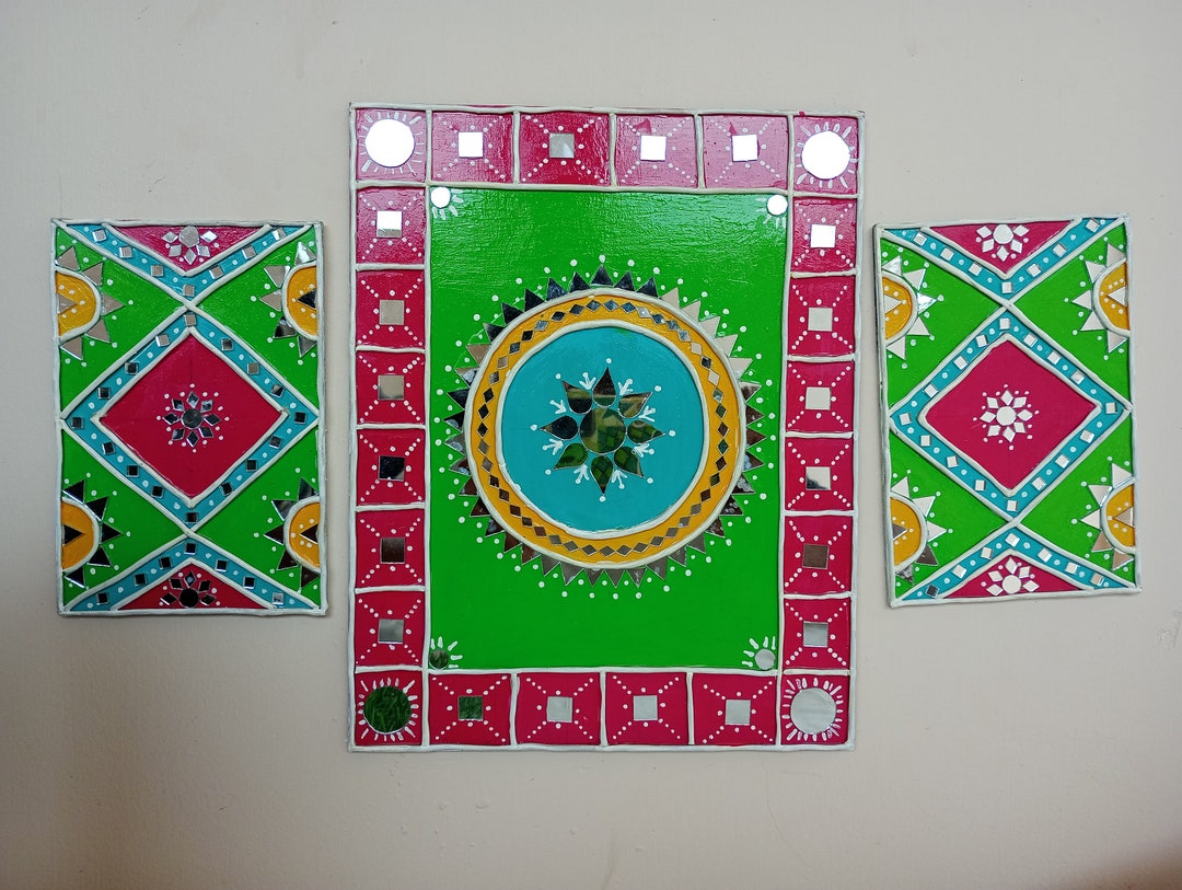 Vibrant Rectangular Lippan Art Set Elevate Your Home Decor Etsy