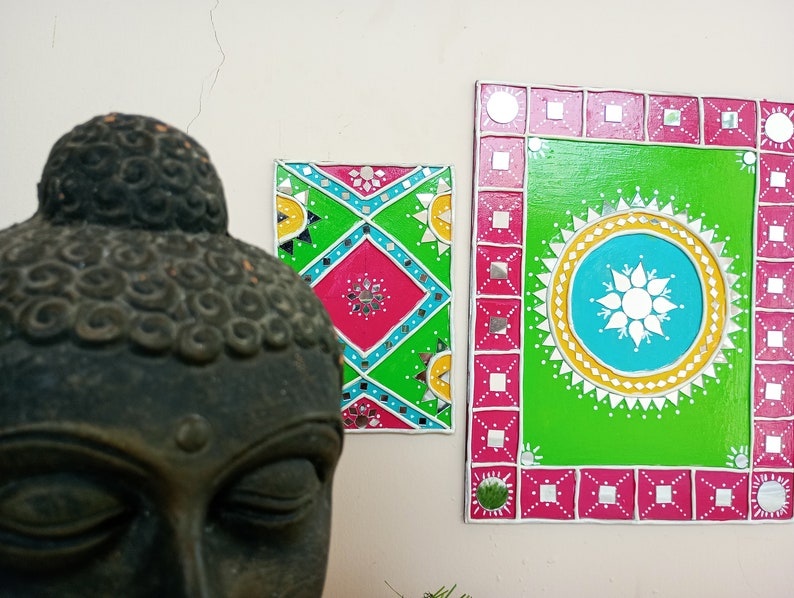 Vibrant Rectangular Lippan Art Set Elevate Your Home Decor Etsy