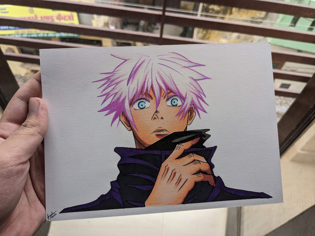 Jujutsu Kaisen Gojo Hand Drawn Illustation Etsy Jujutsu Kaisen Gojo Hand Drawn Illustation Etsy