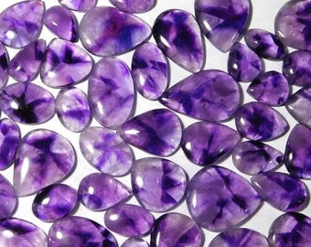 Beautiful Natural Amethyst Bulk Oval, Wholesale Lot of Amethyst Oval Stone For Making Things