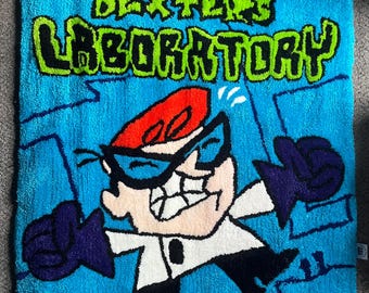 Custom Handmade Rug Inspired by Retro Cartoon Boy Genius