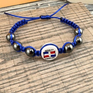 Bracelet Drapeau Haïti - Lot De 3 Pièces - Couleurs Bleu Et Rouge - Taille Unique Ajustable - Caoutchouc