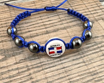 Pulsera ajustable con la bandera de República Dominicana (varios colores)