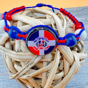 Bracelet drapeau dominicain multicolore